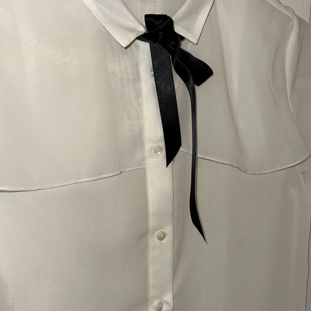Jason Wu Cream Blouse with Black Bow - Picture 5 of 5